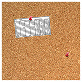 Panelboard 35x35 cm push pins, kurkboard