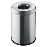 HELIT Metalen safety afvalbak - 15 liter - Metaal - RVS - dxh 260x335 mm