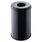 HELIT Metalen safety afvalbak - 30 liter - Metaal - Zwart - dxh 335x470 mm