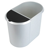 HELIT Duo System afvalbak - 29 liter - Kunststof - Zilver zwart - bxdxh 445x280x350 mm