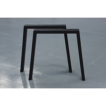 Set van 2 trapezium tafelpoot kokers 100x40mm RAL9005 mat textuur