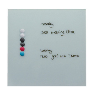 Magnetisch glasbord Wit, 35x35 cm