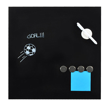 Magnetisch glasbord Zwart, 45x45 cm