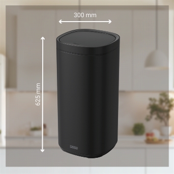 Touch Prullenbak 30L RVS Zwart