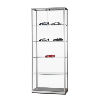 Vitrine WMS H800 2 dr.fr. Tech met 4x extra legbord 760 x 360 5 mm incl. steunen, max 7 kg