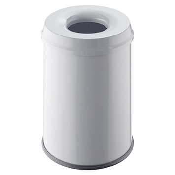 HELIT Metalen safety afvalbak - 15 liter - Metaal - Lichtgrijs - dxh 260x335 mm