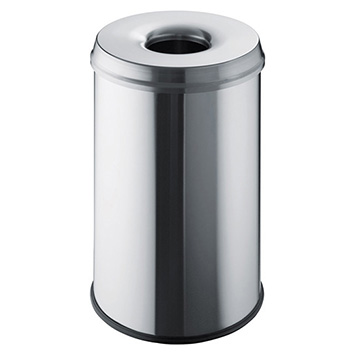 HELIT Metalen safety afvalbak - 30 liter - Metaal - RVS - dxh 335x470 mm