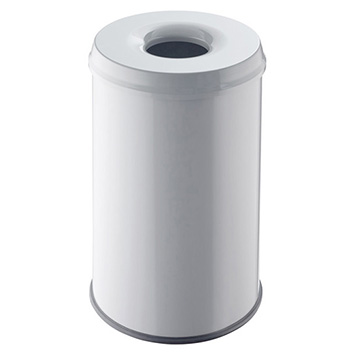 HELIT Metalen safety afvalbak - 30 liter - Metaal - Lichtgrijs - dxh 335x470 mm