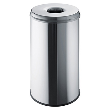 HELIT Metalen safety afvalbak - 50 liter - Metaal - RVS - dxh 340x620 mm