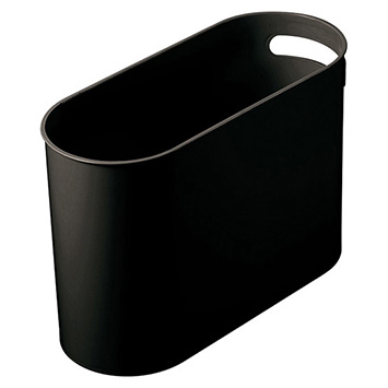 HELIT Ovale afvalbak - 22 liter - Kunststof - Zwart - bxlxh 180x450x300 mm