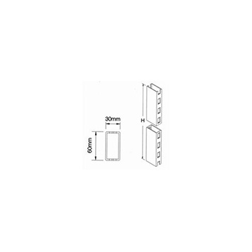 Staander 2-zijdig H-slot 60x30x1210 mm