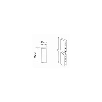 Staander 2-zijdig H-slot 80x30x2410 mm