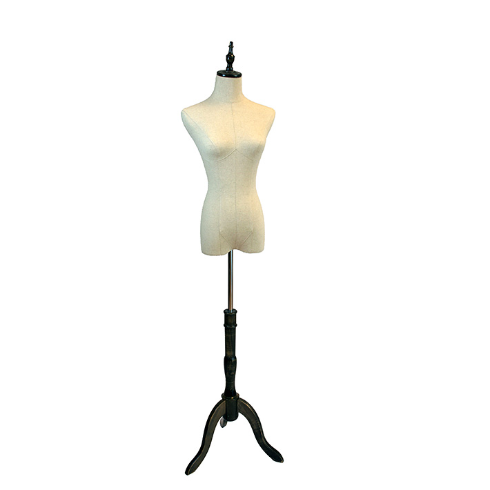 Paspop - vrouwentorso - etalagepop - zwart - fluweel - 134 tot 170 cm
